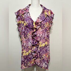 Marc Cain Floral Ruffle Blouse